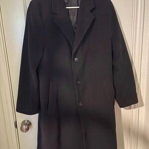 London Fog Men's Classic Black Trench Peacoat